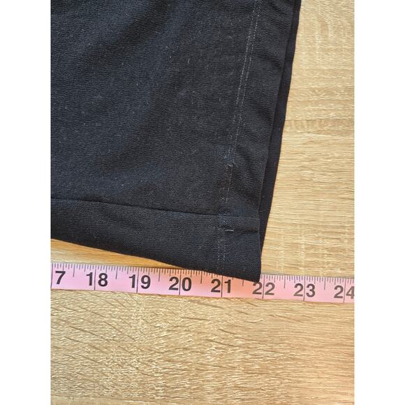 EILEEN FISHER Cropped Black Crepe Stretch Wide Leg Pull On Elastic Waist Pants M - Picture 10 of 11